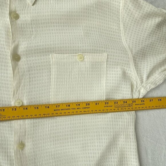 Moda Milano Boyds Mens Tall Ivory Short Sleeve Button-Up Shirt White XL Tall* - Picture 9 of 11
